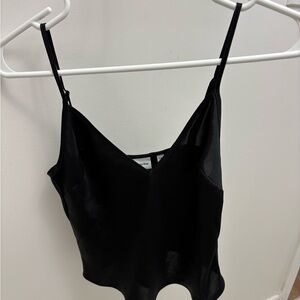 Aritzia Sunday Best Black Satin Camisole Top